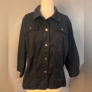 Christopher & Banks Black Jean Jacket